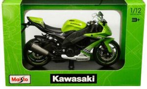 Maisto motorka 1:12 na podstavci - Kawasaki Ninja ZX-10R zelená