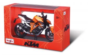 Maisto motorka 1:12 na podstavci - KTM 1290 Super Duke R oranžová
