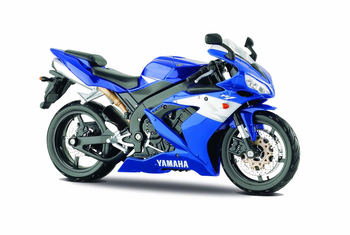 Maisto motorka 1:12 na podstavci - Yamaha YZF-R1 modrá