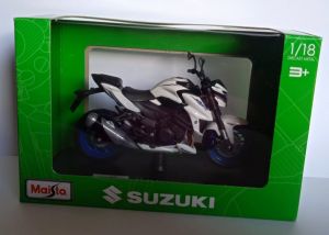 Maisto motorka na stojánku se zn.SUZUKI - Suzuki GSX-S750 ABS 1:18 černo bílá