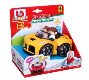 Bburago - autíčko Ferrari Arpetta se 2 figurkami, zvukem a světelnými efekty 15 cm - žluté