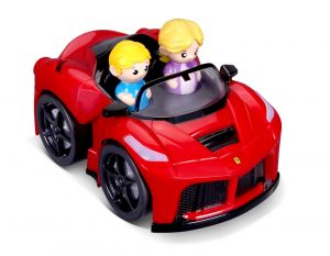 Bburago - autíčko Ferrari Arpetta se 2 figurkami, zvukem a světelnými efekty 15 cm - červené