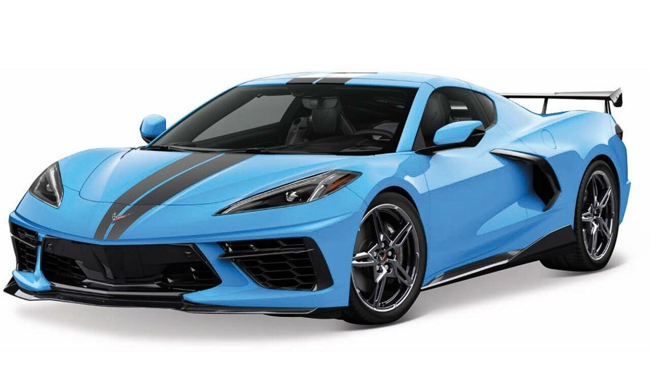 Maisto 1:18 2020 Chevrolet Corvette Stingray Coupe (HIGH WING) - modrá barva