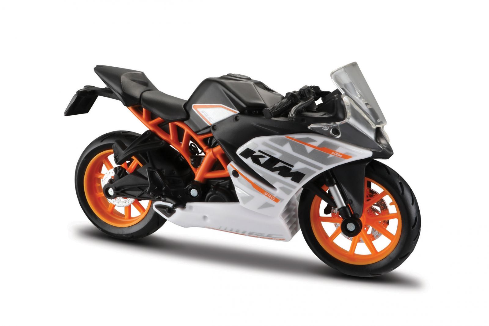 Maisto motorka na stojánku se zn.KTM - KTM RC 390 1:18 černo bílo oranžová
