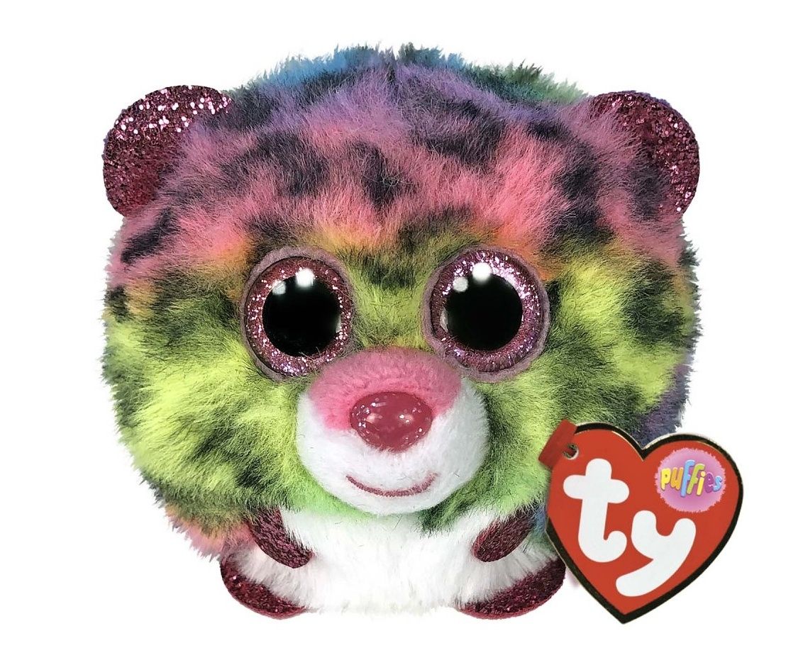 Plyšák TY - Puffies - plyšová zvířátka ve tvaru kuličky - barevný leopard Dotty 42519
