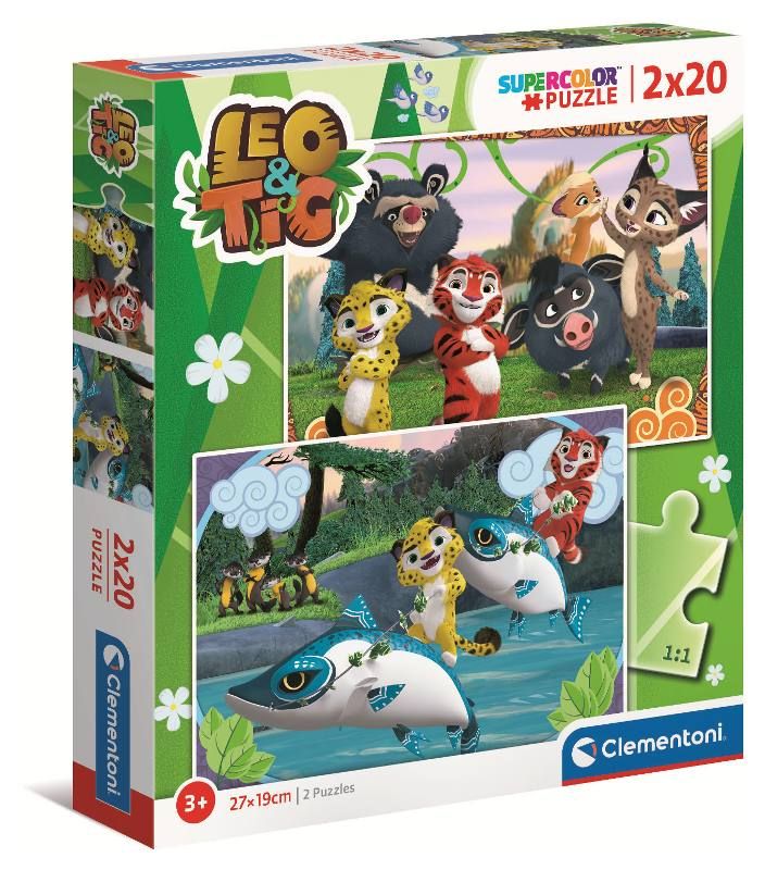 Puzzle Clementoni 2x20 dílků - Leo & Tig 24785