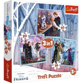 Puzzle   Trefl 3v1 - 20 , 36 a 50  dílků - Frozen - Ledové království - 34853