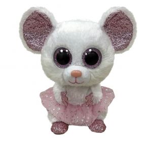 TY Beanie Boos -  Nina - bílá myška balerína 36488   - 24 cm plyšák    