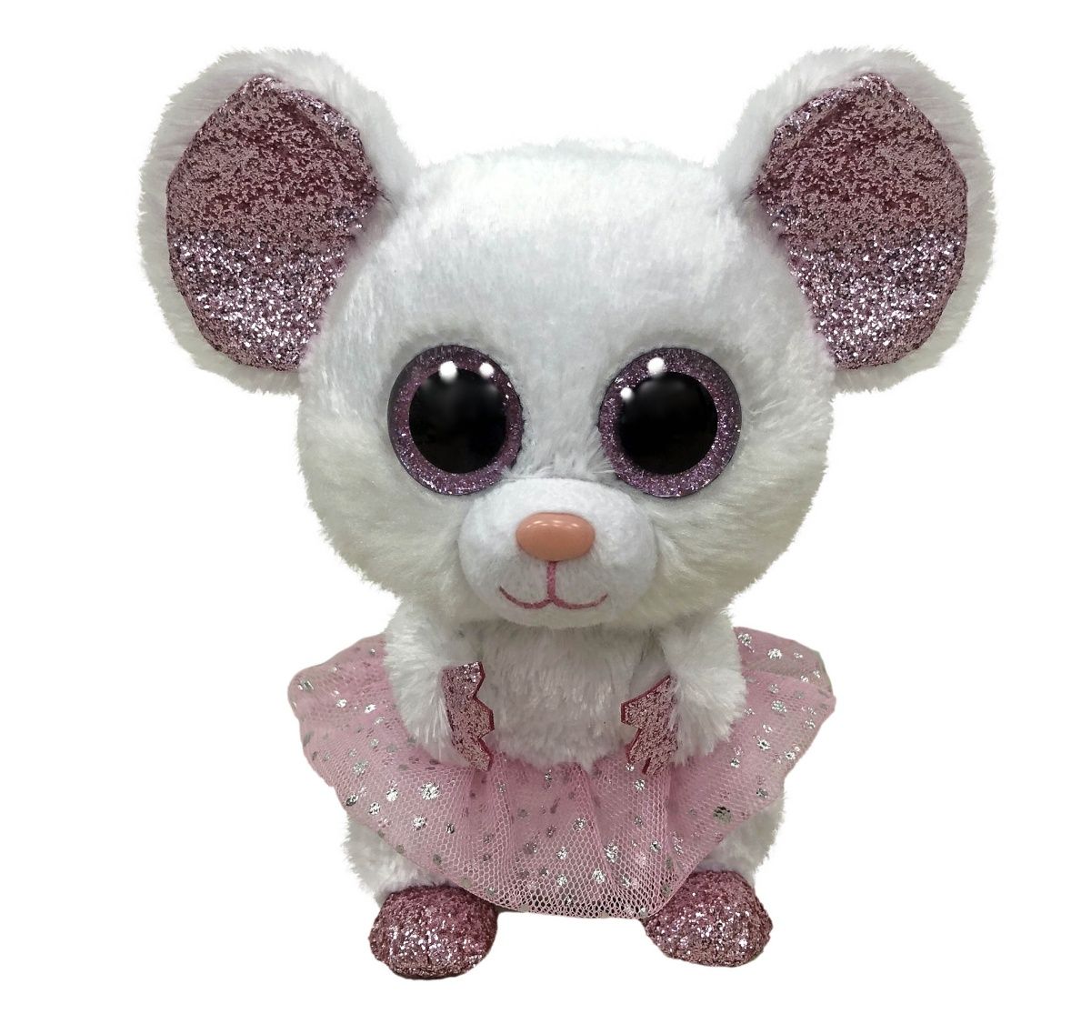 TY Beanie Boos - Nina - bílá myška balerína 36488 - 24 cm plyšák