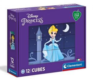 Clementoni - Obrázkové kostky ( kubus )  Play For Future  12  kostek -  Princezny