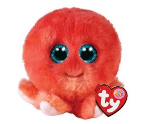 Plyšák TY - Puffies - plyšová zvířátka ve tvaru kuličky  - chobotnička Sheldon   10 cm  42527