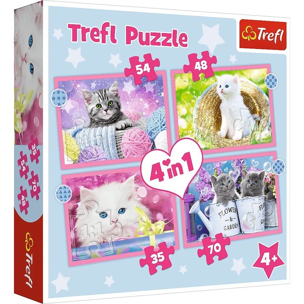 Trefl Puzzle 34396 - kočičky 4v1 35 48 54 70 dílků