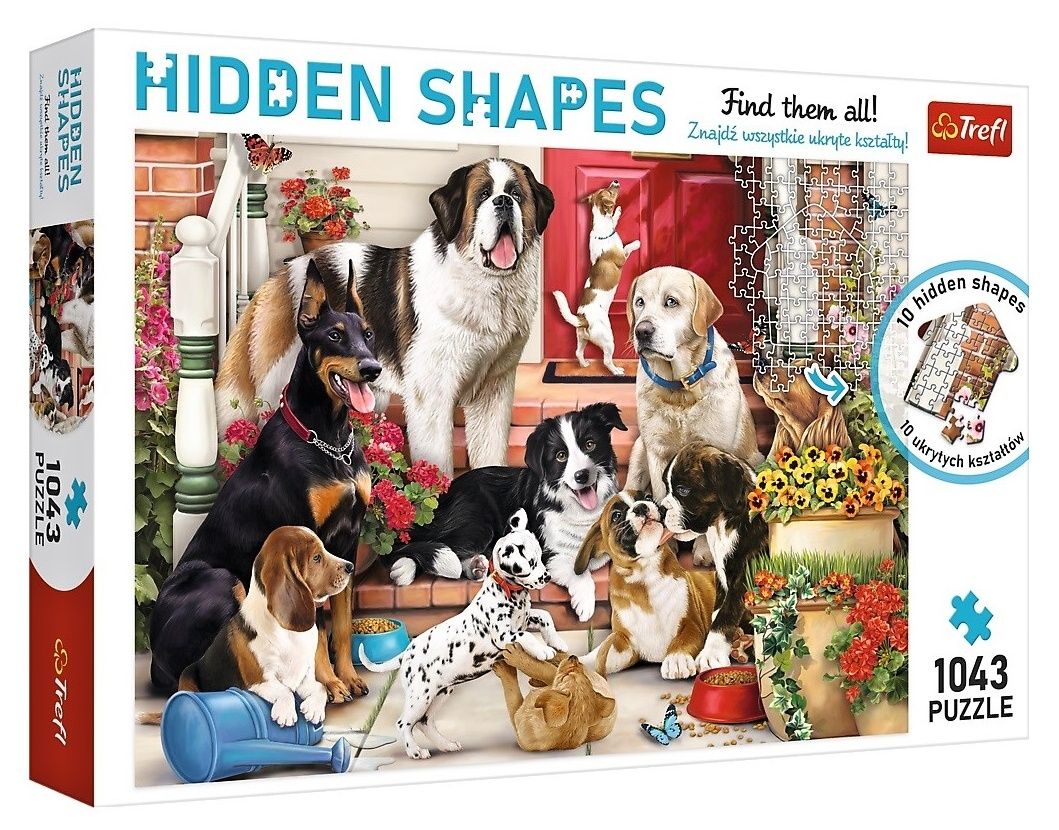 Trefl Puzzle Hidden Shapes 1043 dílků - Psí zábava 10675