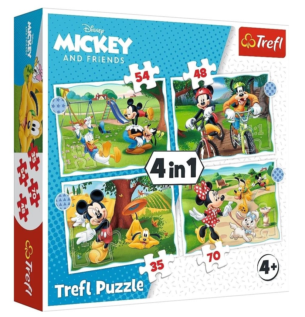 Trefl Puzzle - Mickey Mouse 4v1 35 48 54 70 dílků 34604