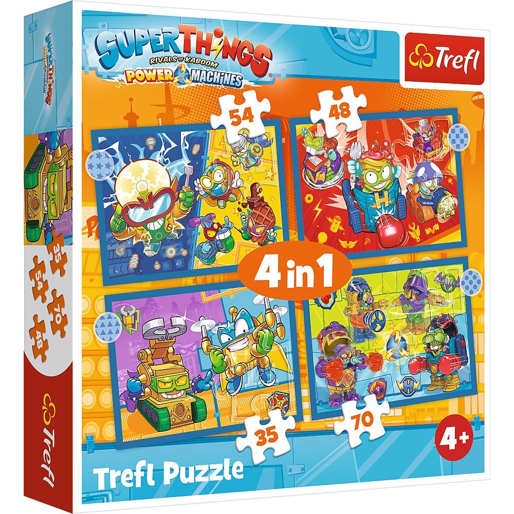 Trefl Puzzle - Super Things 4v1 35 48 54 70 dílků 34390