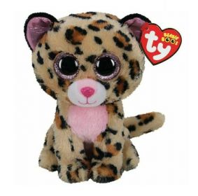 TY Beanie Boos -  Livvie - hnědo růžový leopard  36490  - 24 cm plyšák    
