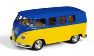 Autíčko RMZ 1:32 - Volkswagen Samba Bus - modro-žlutá  barva  