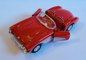 Welly - auto Old Timer  -  Chevrolet Corvette 1957  cabrio - červená   barva