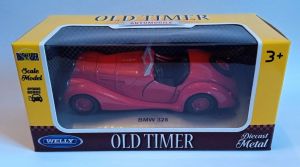 Welly - auto Old Timer - BMW 328 cabrio - červená barva