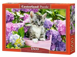 Castorland  Puzzle 1500 dílků  Kotě v košíku 152001