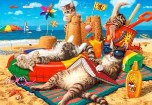 Puzzle Castorland 1000 dílků - kočky na dovolené 104772