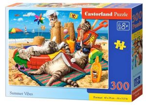 Puzzle Castorland 300 dílků - Kočky na dovolené 030460