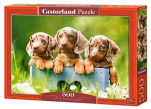 Puzzle Castorland 500 dílků - Pejsci - roztomilí jezevčíci  53605