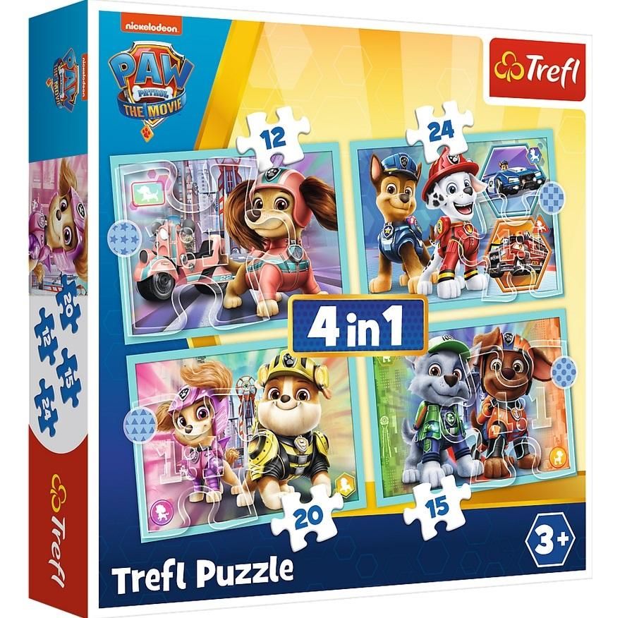 puzzle Trefl 4v1 12, 15, 20 a 24 dílků - Paw Patrol 34394