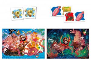 Super Kit puzzle Clementoni 2x30 dílků + Domino + Memos ( pexeso ) - Ahoj piráti 20266