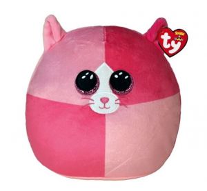TY - plyšový polštářek - zvířátko  22 cm -  růžová kočička Scarlett 39303