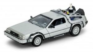 Auto Welly 1:24 DeLorean - Návrat do budoucnosti II  - stříbrná barva