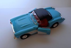 auto Welly - Chevrolet Corvette 1957 soft top - tyrkysově modrá barva