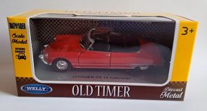 Welly - auto Old Timer - Citroën DS 19 cabriolet - červená barva