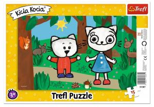 Deskové puzzle Trefl 15 dílků - 31388 -  Kicia Kocia 31387