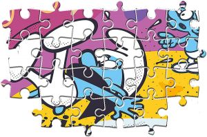 Dětské puzzle Clementoni - 3 x 48 dílků - Šmoulové 25276