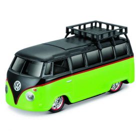 Maisto 1:64 15494 Design - Volkswagen Van Samba - černo - zelená barva 