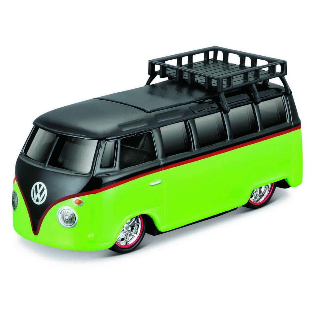 Maisto 1:64 15494 Design - Volkswagen Van Samba - černo - zelená barva