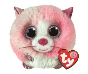 Plyšák TY - Puffies - plyšová zvířátka ve tvaru kuličky  -  růžová kočička  Tia  10 cm  42525