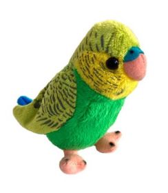Plyšový papoušek - žluto zelená ( andulka )  - 13 cm plyšák 13847