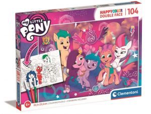 Puzzle Clementoni  - 104 dílků  HappyColor -   My Little Pony  25726
