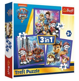 Trefl Puzzle 3v1-  20 36 50 dílků - Tlapková patrola - Paw Patrol  34861