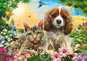 Puzzle Castorland 500 dílků - Kočka a pes - nejlepší přátelé 53728