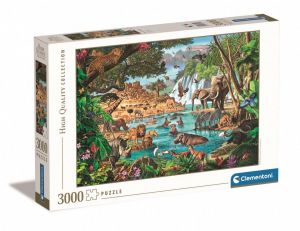 Puzzle Clementoni 3000 dílků  - Napajedlo v Africe 33551