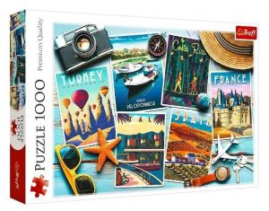 Puzzle Trefl  1000 dílků  - Koláž - pohlednice z dovolené  10714 