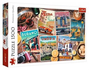 Puzzle Trefl 1500 dílků - Cestování po Evropě - koláž 26199