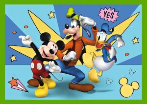 puzzle Trefl 4v1 12, 15, 20 a 24 dílků - Mickey Mouse - mezi přáteli 34616