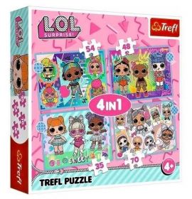 Trefl Puzzle  4v1   35 48 54 70 dílků  - L.O.L  poznej panenky 34613
