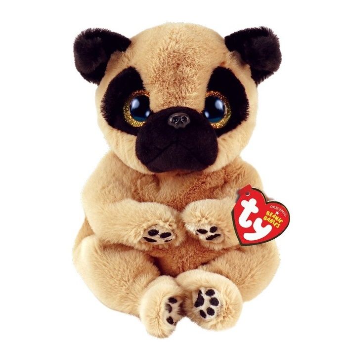 TY Beanie Babies - Izzy - hnědý pes s černýma ušima 40543 - 15 cm plyšák