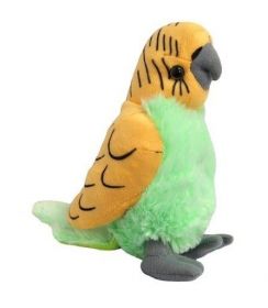 Plyšový papoušek - žlutý ( andulka )  - 17 cm plyšák 13573