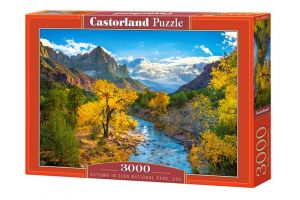 Puzzle Castorland 3000 dílků  - Podzimní hory v národním parku Zion USA  300624